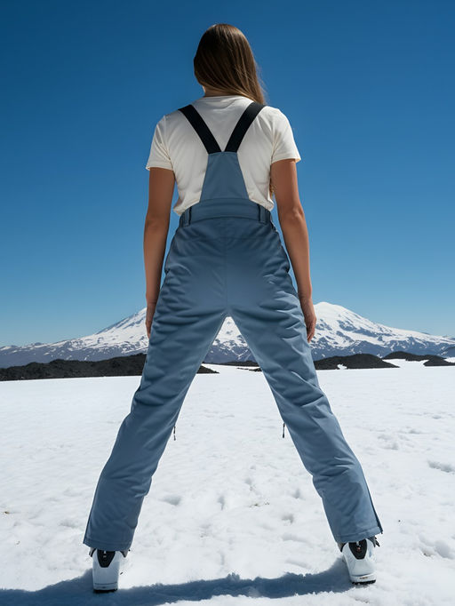 Полукомбинезон утепленный женский зимний горнолыжный серого цвета 1333Sr - Mtforce фото 24