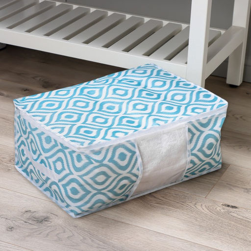 Кофр для хранения вещей Доляна «Лагуна» с ПВХ-окном, 45×30×20 см, бирюзовый