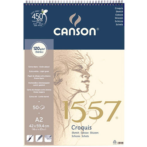 Canson Альбом для графики 1557 120 г/м2 A2 42 х 59.4 см на спирали 50 л. C204127420