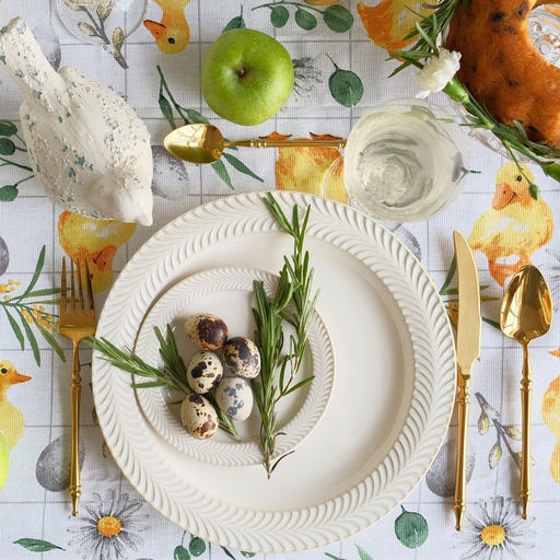 Скатерть Доляна Duckling 149х180 см, 100% хл, рогожка 164 г/м2  фото 3