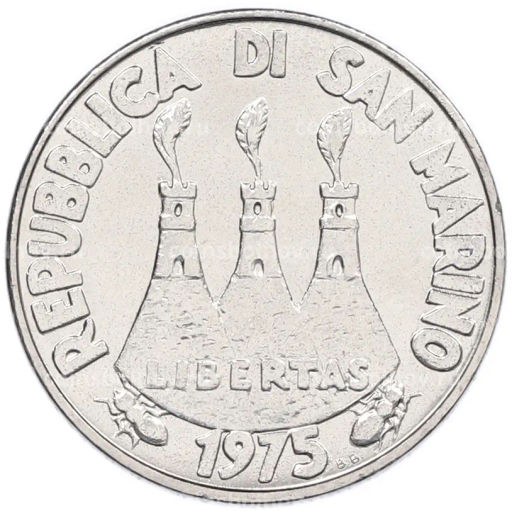 Монета 50 лир 1975 года Сан-Марино