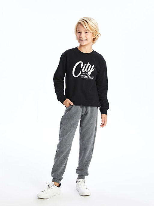 Bisiklet Yaka Erkek ?ocuk Sweatshirt