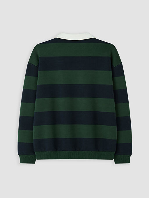 Polo Yaka ?izgili Erkek ?ocuk Sweatshirt - Waikiki фото 3
