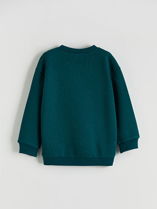 Bask?l? Erkek ?ocuk Kal?n Sweatshirt