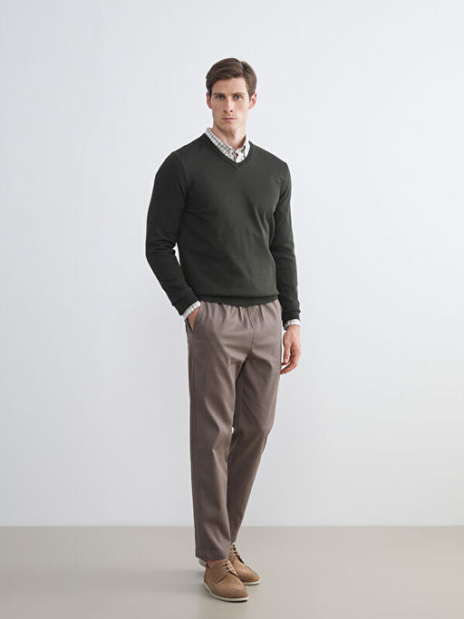 V Yaka Erkek Triko Kazak