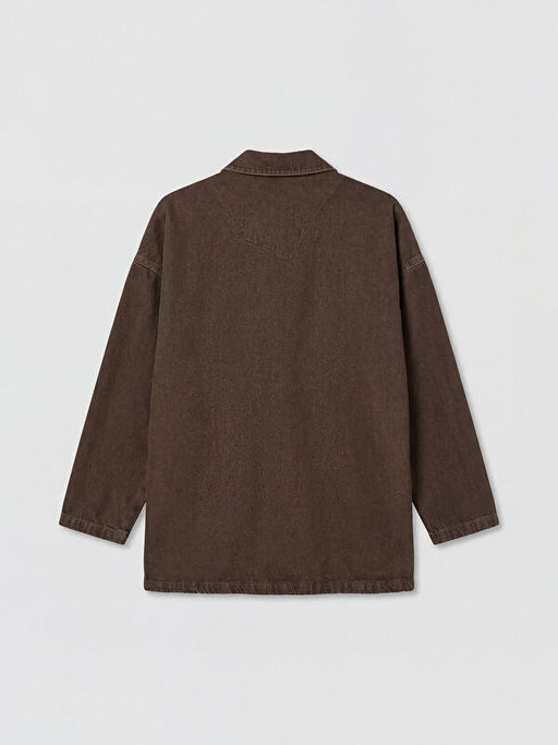 G?mlek Yaka Kad?n Jean Ceket