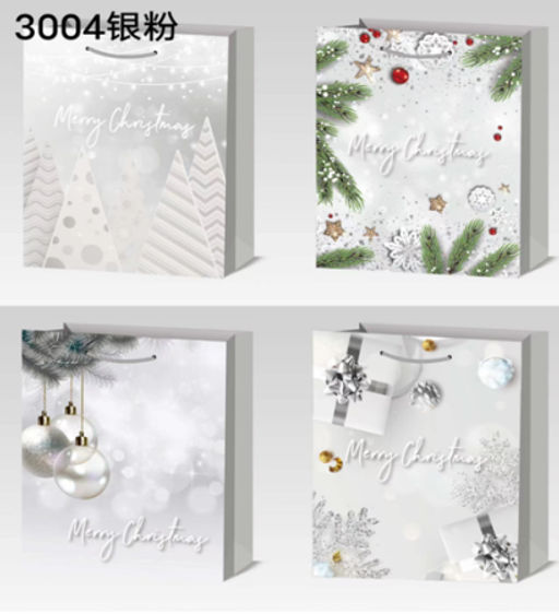 Цена за 12 шт. Пакет подарочный Новый год 26х32x10см / 3004-2 /уп 12/480/микс/210г/м2