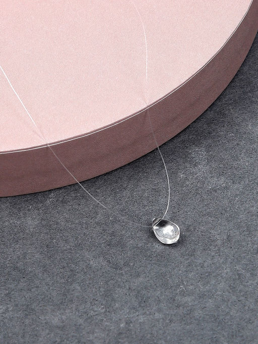 Кулон на леске "Капля росы", цвет белый в серебре