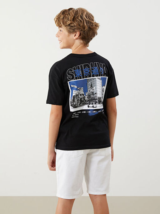 Bisiklet Yaka Tokyo Bask?l? Erkek ?ocuk Ti??rt