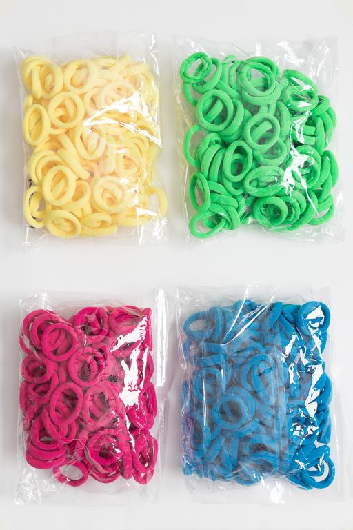 Резинки бесшовные для волос 3 см (100 шт) SF-5754, синий №34 - No name фото 2