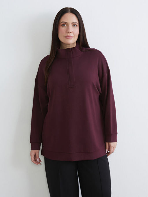 Dik Yaka Kad?n Sweatshirt Tunik