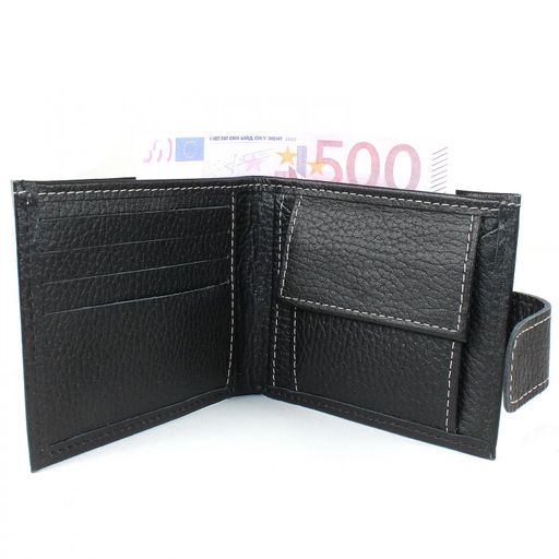 Портмоне мужское Croco-ПР-903 натуральная кожа 3 отд, 3 карм, черный флотер (40) 207672  фото 3