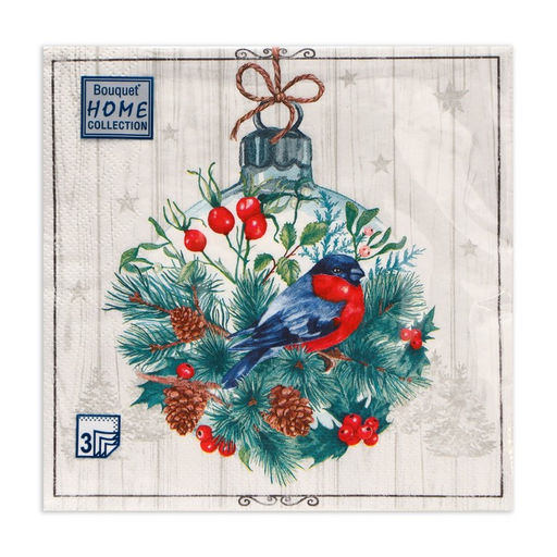 Цена за 2 шт. Салфетки новогодние бумажные Home Collection «Сказочное украшение», 3 слоя, 33х33 см, 20 шт