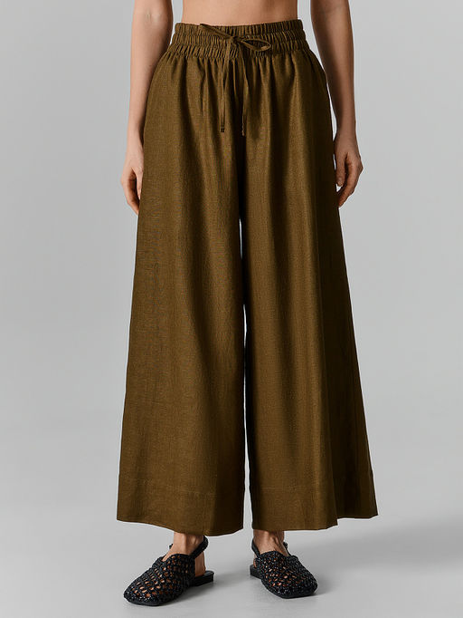 Бриджи домашние женские льняные зеленые - Mark formelle фото 4