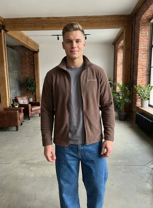 KM1874 Толстовка на молнии (флис) КОРИЧНЕВЫЙ