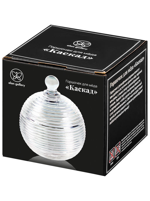 Горшочек д/меда 300 мл 10,7*10,7*13,5 см "Каскад" перламутровый
