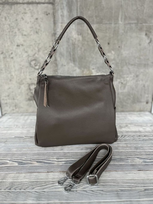 Женская кожаная сумка хобо 8919-9 Хаки - Sergio valentini фото 4