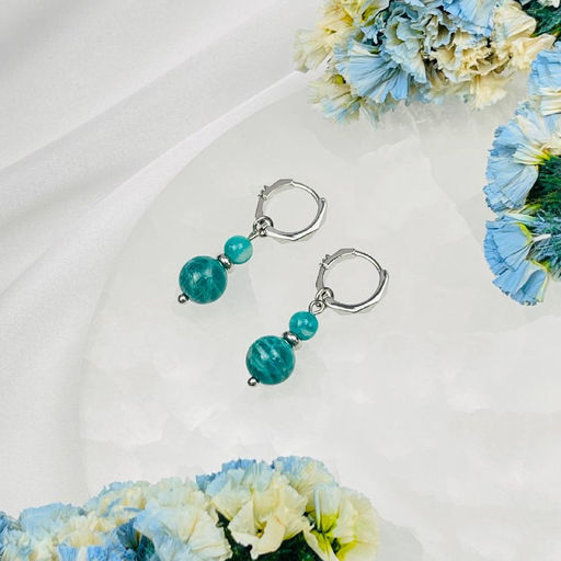 Серьги двойные из Амазонита