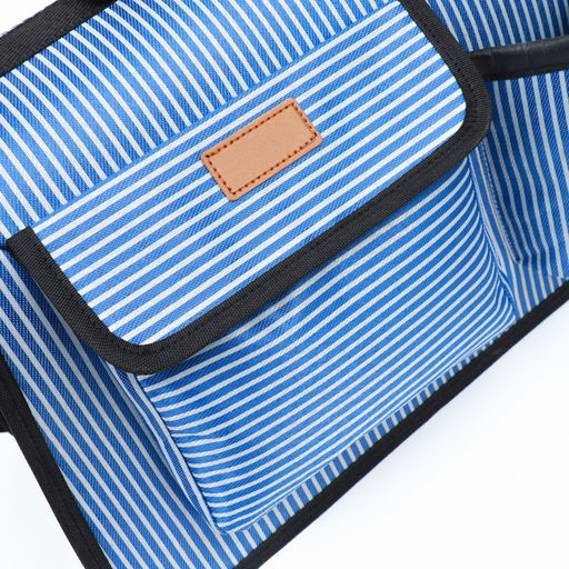 Сумка-переноска с органайзером в полоску, размер М (44,5 х 26 х 40 см), голубой - Пижон фото 7