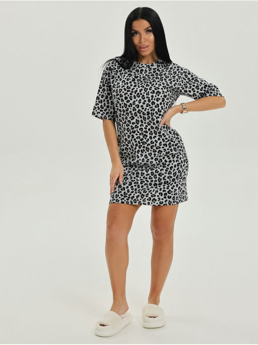 Платье домашнее Леопард Серый женская - София фото 16