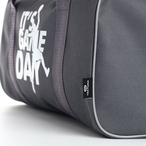 Сумка спортивная на молнии TEXTURA, с подкладкой, с длинным ремнём, маленький размер, серая