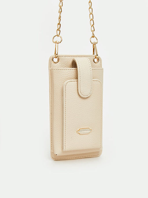 Zincir Ask?l? Deri G?r?n?ml? Kad?n C?zdan