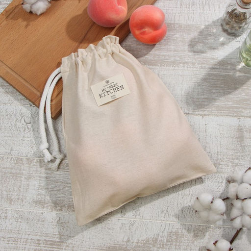 Цена за 2 шт. Мешочек текстильный «Этель» ECO, 27×34 см, 70% хлопок, 30% лён, 190 г/м², молочный