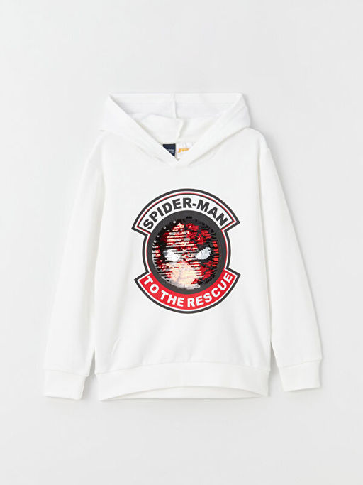 Spiderman Bask?l? Uzun Kollu Erkek ?ocuk Hoodie