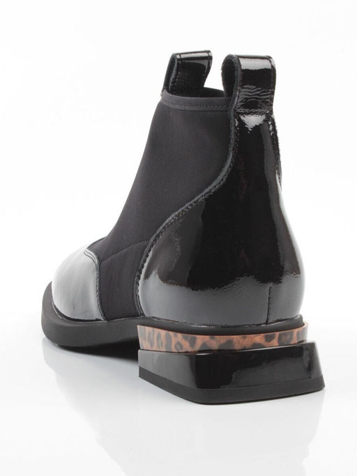 01-B44B-81AG BLACK Ботинки демисезонные женские (натуральная кожа, текстиль, байка)