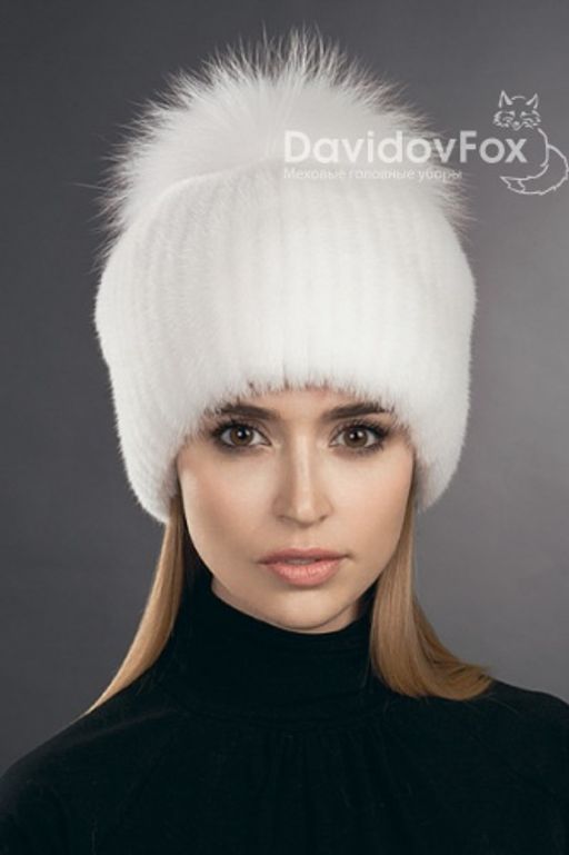 шапка Буратино норка белая - Davidovfox фото 2