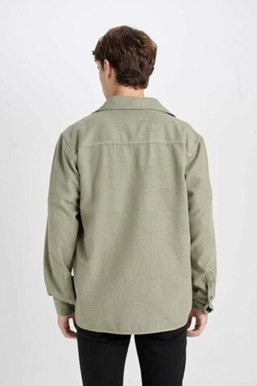 Хлопковая рубашка обычного кроя с длинными рукавами - Defacto фото 6
