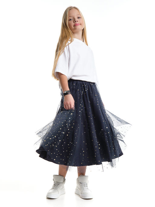 Юбка пачка длинная из фатина 22-7608 черный/зол. звезды - Mini maxi фото 20