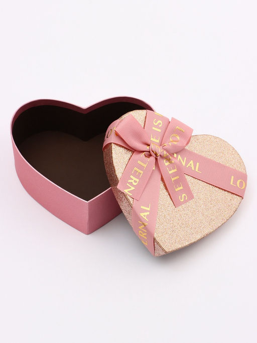 Набор подарочных коробок 3 в 1 сердца, розовый - золотой, 22?20?9; 18.5?17?7.5; 16?14?6 см