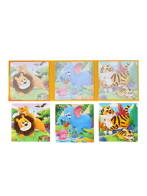 Книжка - деревяшка пазл «Животные», 48 деталей
