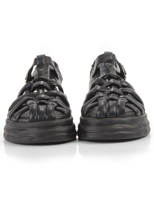 08-PEAG48-1 BLACK Босоножки женские (натуральная кожа)