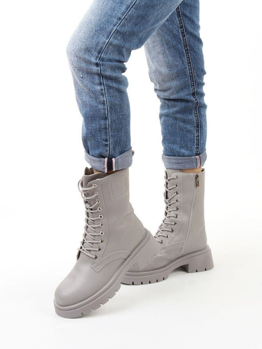 04-PAX86-5Z LT. GRAY Ботинки зимние женские (натуральная кожа, 100% шерсть)