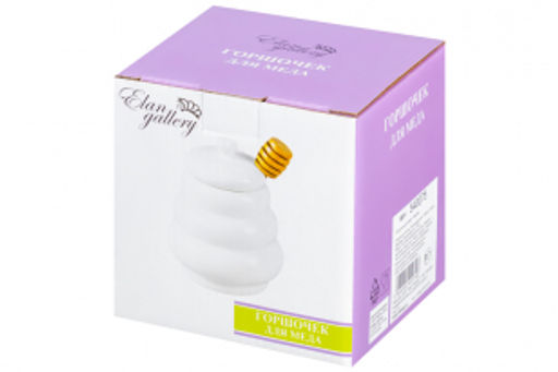 Горшочек д/меда 420 мл 10*9*13 см Бочонок + дер. палка - Elan gallery фото 9