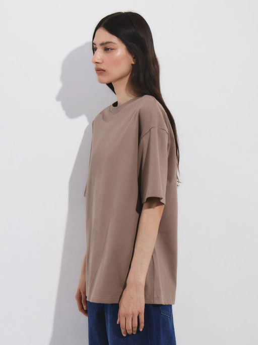 Футболка свободного кроя из хлопка OVERSIZE0826-66 / Zarina  фото 4