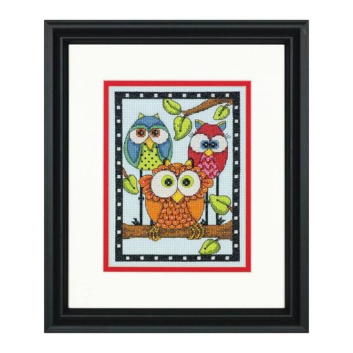 Набор для вышивания DIMENSIONS 70-65159 Трио сов  12.7 x 17.7 см