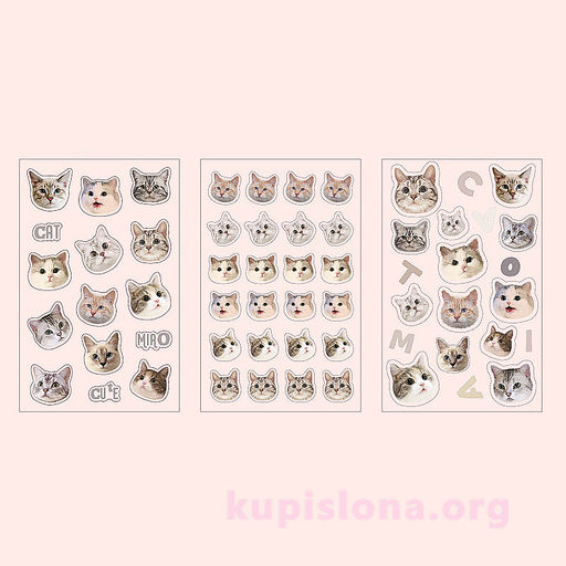 Набор наклеек Cat head - Купи слона фото 6