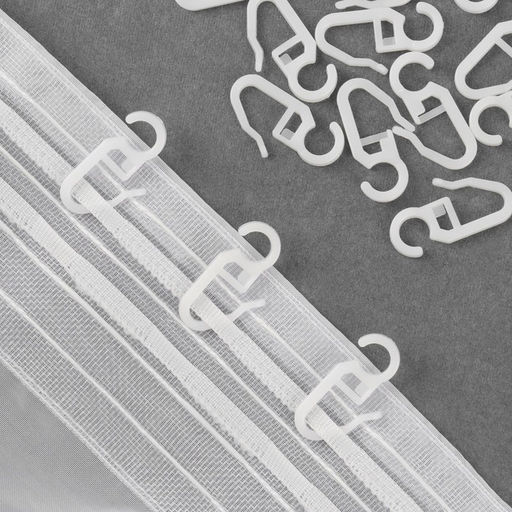 Цена за 100 шт. Крючок для штор, 3.2×1.5 см, 100 шт., белый