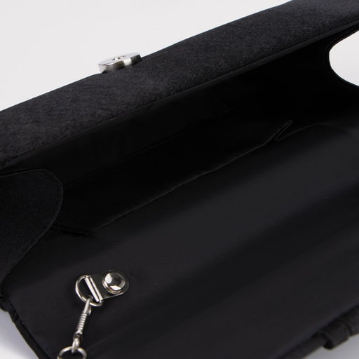 Клатч, отдел на клапане, длинная цепь, цвет чёрный - Simaland фото 3