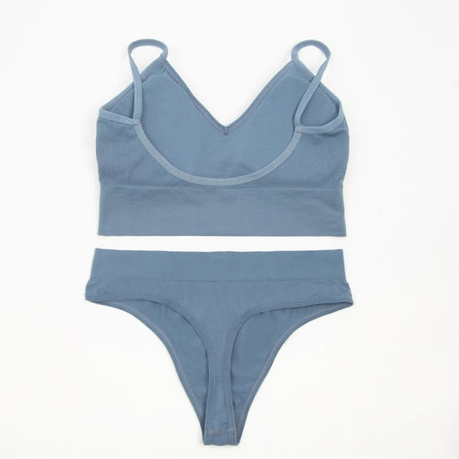 Комплект нижнего белья женский (топ, трусы) Collorista, синий, размер 42-44