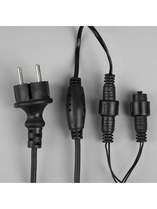 Гирлянда «Бахрома» 12 × 0.7 м, IP44, УМС, тёмная нить, 240 LED, свечение тёплое белое, 220 В