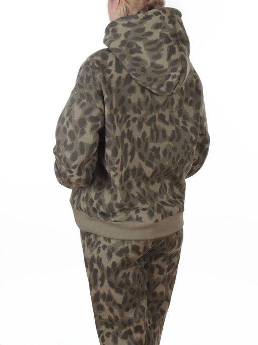 868-6 GREEN/LEOPARD Костюм спортивный зимний женский (95% хлопок, 5% полиэстер)