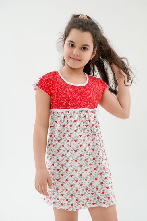 Ночная сорочка детская из кулирки Ярославна сердца - Амадэль фото 4