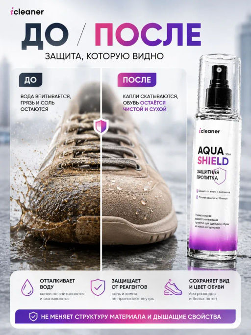 icleaner Водоотталкивающая пропитка Aqua shield 125 мл icleaner  фото 4