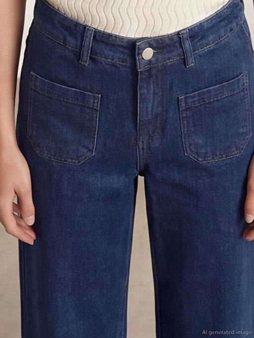 Wideleg Kad?n Jean Pantolon