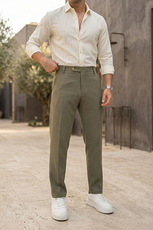 Haki Esnek Likral_ Slim Fit Bilek Boy Erkek Pantolon TMNSS26PL00019 - Trendyolmilla фото 2