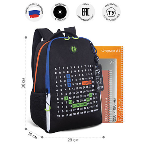 RB-651-10 Рюкзак школьный с картхолдером на держателе - Grizzly фото 12